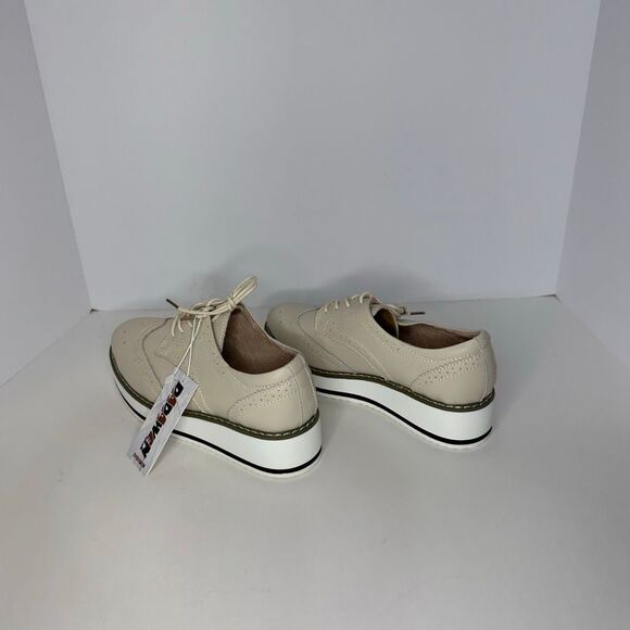 Dadawen Platform Lace Up Oxfords Tan Leather | Women Size 9 - Picture 11 of 13